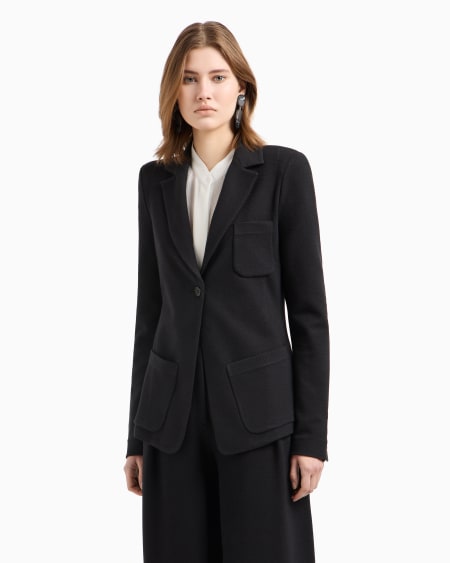 Armani Chaqueta de abotonadura sencilla de punto con elaboración en tejido jacquard efecto punto Tienda