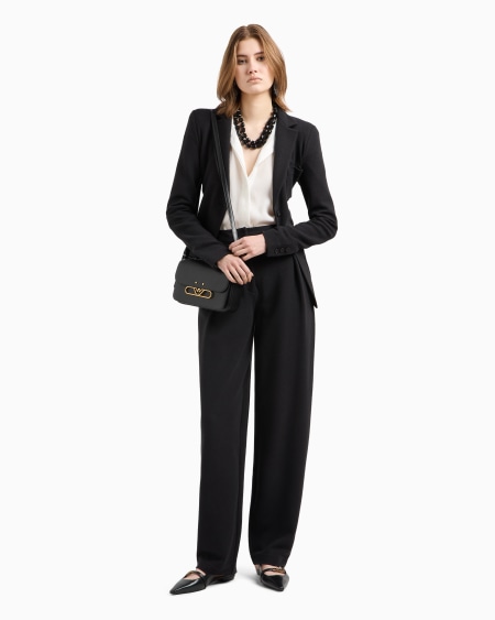 Armani Pantalones de pinzas de punto en tejido jacquard con efecto malla Liquidación