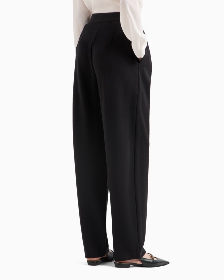 Armani Pantalones de pinzas de punto en tejido jacquard con efecto malla Liquidación