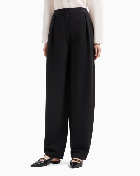 Armani Pantalones de pinzas de punto en tejido jacquard con efecto malla Liquidación