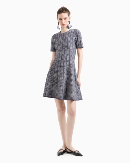 Armani Vestido acampanado de punto con elaboración en tejido jacquard Envío gratis