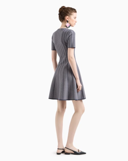 Armani Vestido acampanado de punto con elaboración en tejido jacquard Envío gratis