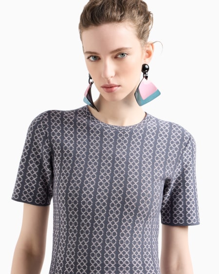 Armani Vestido acampanado de punto con elaboración en tejido jacquard Envío gratis