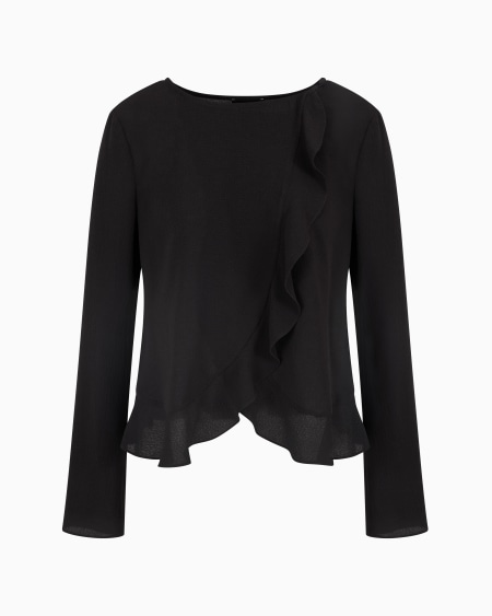 Armani Chaqueta camisera de crepé fluido con volantes Envío gratis