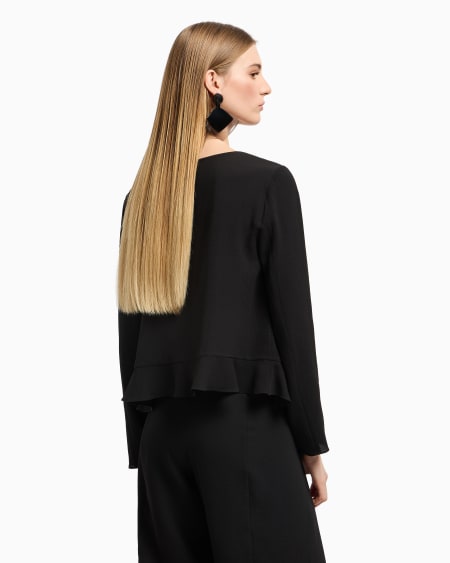 Armani Chaqueta camisera de crepé fluido con volantes Envío gratis