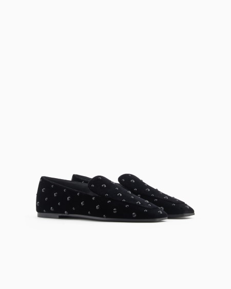 Armani Slippers de terciopelo con strass COMPRAR AHORA