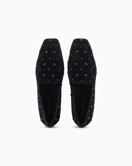 Armani Slippers de terciopelo con strass COMPRAR AHORA