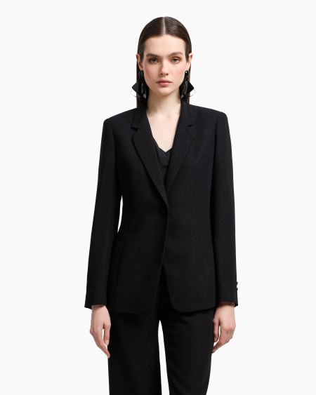Armani Blazer de abotonadura sencilla de crepé de lúrex Últimos 2 días