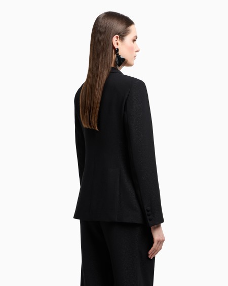 Armani Blazer de abotonadura sencilla de crepé de lúrex Últimos 2 días