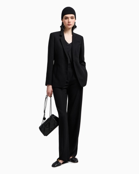 Armani Blazer de abotonadura sencilla de crepé de lúrex Últimos 2 días