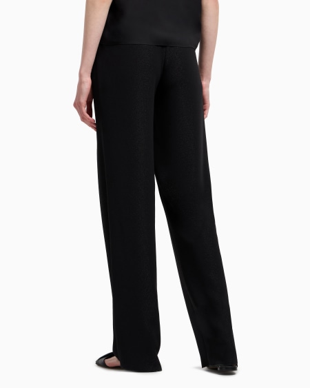 Armani Pantalones de pernera ancha de crepé de lúrex Último día
