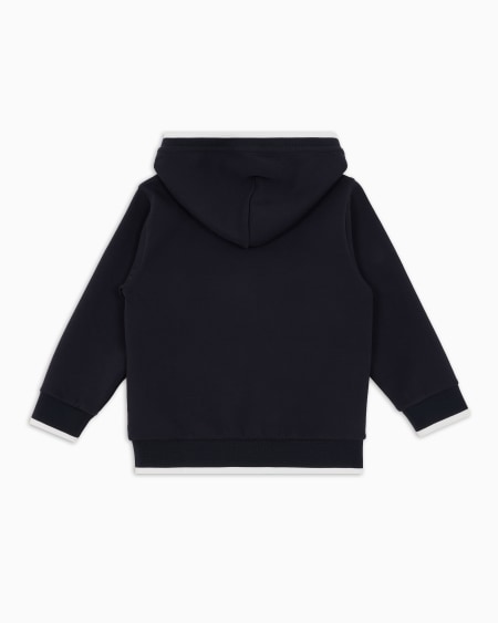 Armani Sudadera de punto doble con capucha y maxibordado Promoción por tiempo limitado