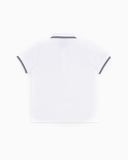 Armani Polo de piqué elástico con bordes a rayas Solo hoy
