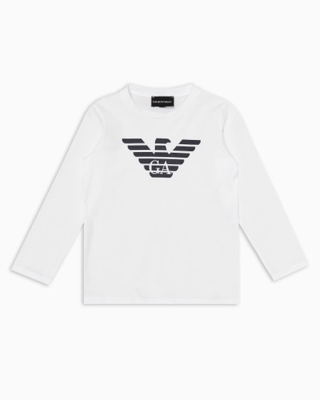 Armani Jersey de punto de algodón pima con logotipo Oferta especial de fábrica