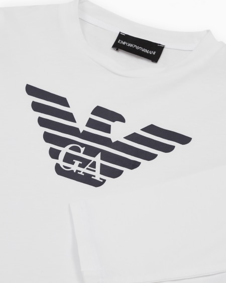 Armani Jersey de punto de algodón pima con logotipo Oferta especial de fábrica
