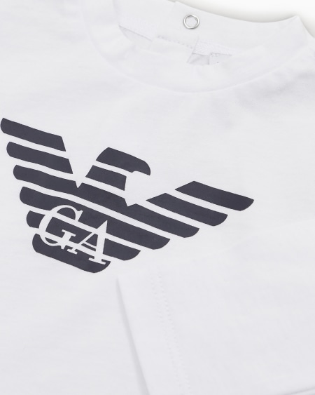 Armani Jersey de punto de algodón pima con logotipo Grandes descuentos
