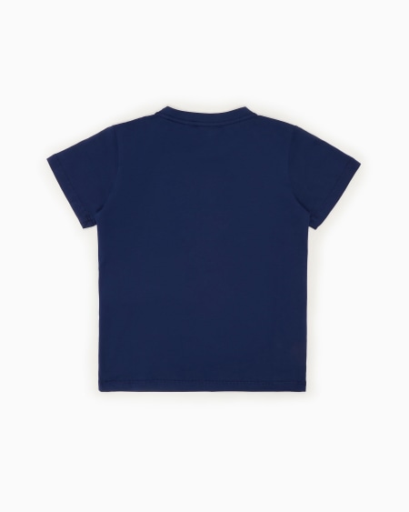Armani Camiseta de punto de algodón pima con logotipo Tienda de fábrica