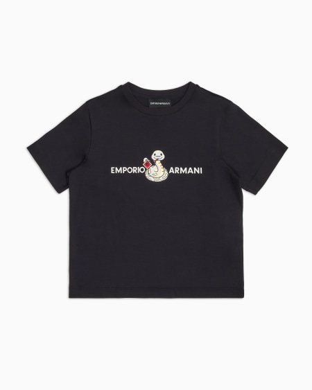 Armani Camiseta de punto de mezcla de lyocell con estampado de serpiente ASV Precios de Black Friday