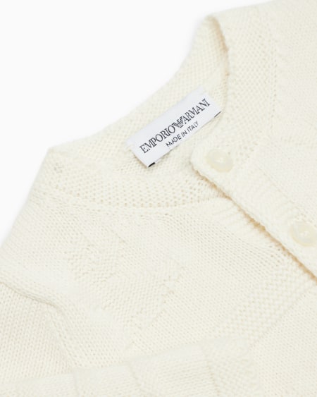 Armani Cárdigan de punto con logotipo en intarsia y motivo Tendresse Oferta exclusiva