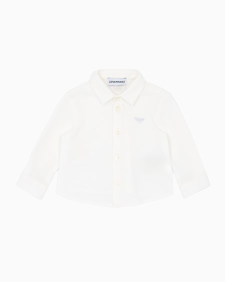 Armani Camisa de piqué con bordado de águila Última moda