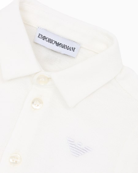 Armani Camisa de piqué con bordado de águila Última moda