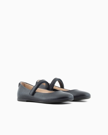 Armani Bailarinas de piel con tira Descuento por venta flash