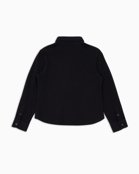 Armani Camisa de piqué con bordado de águila Ofertas especiales