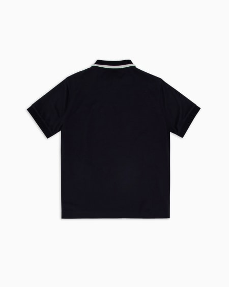 Armani Polo de punto de mezcla de lyocell con logotipo bordado ASV Rebajas de fin de temporada