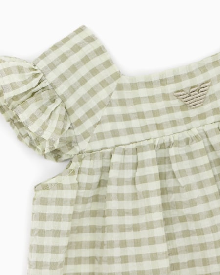 Armani Vestido de guinga de algodón con acabado sirsaca 2025