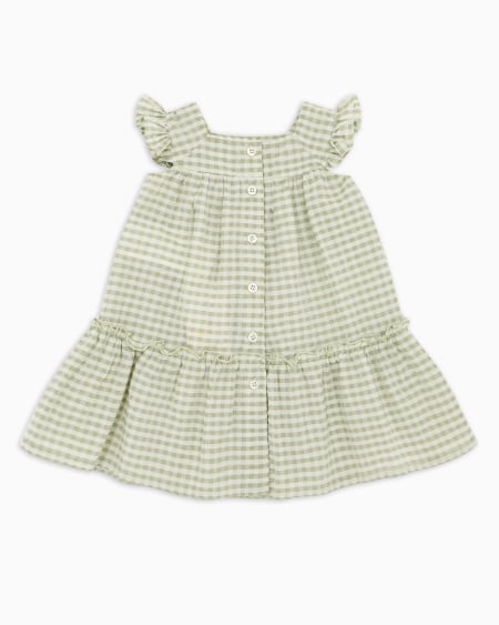 Armani Vestido de guinga de algodón con acabado sirsaca 2025