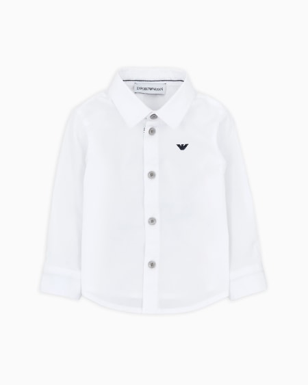 Armani Camisa de algodón elástico con bordado de águila En línea