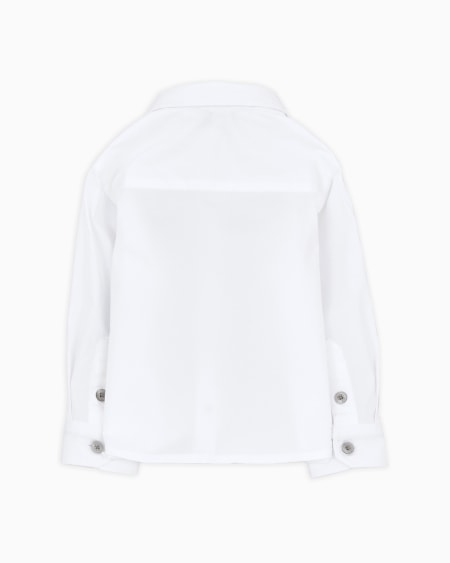 Armani Camisa de algodón elástico con bordado de águila En línea