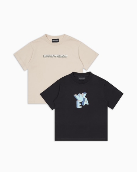 Armani Paquete de dos camisetas con logotipo estampado Venta caliente