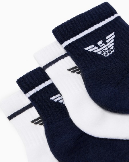 Armani Paquete de dos pares de calcetines de rizo con águila en tejido jacquard En oferta