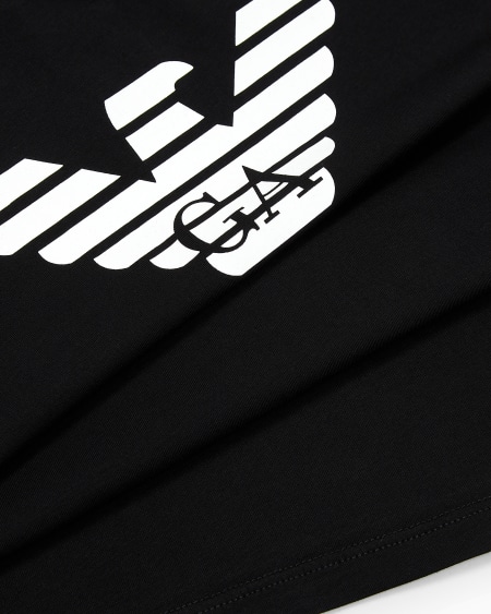 Armani Jersey de punto de algodón pima con logotipo Rebajas baratas