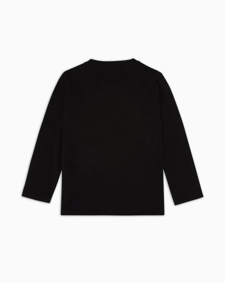 Armani Jersey de punto de algodón pima con logotipo Rebajas baratas