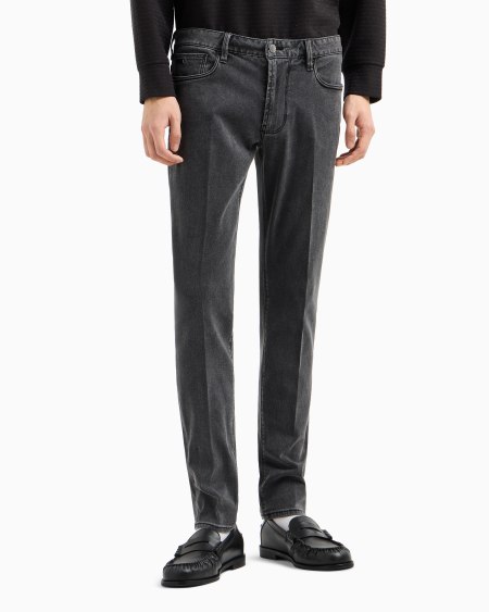 Armani Vaqueros J06 slim fit de cómodo denim aclarado Rebajas de fábrica