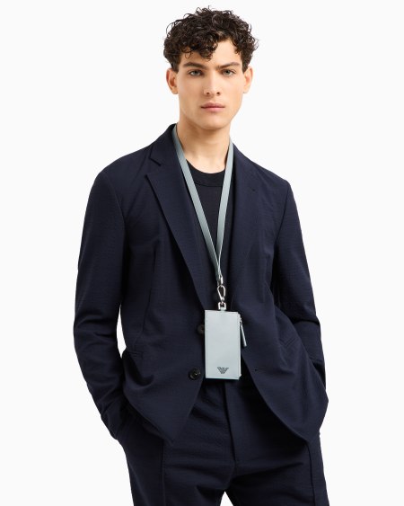 Armani Tarjetero con bandolera en piel saffiano regenerada ASV Tienda