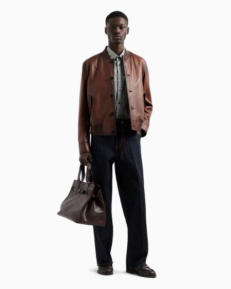 Armani Camisa de algodón elástico estampado Mejor oferta