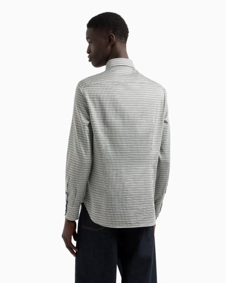 Armani Camisa de algodón elástico estampado Mejor oferta