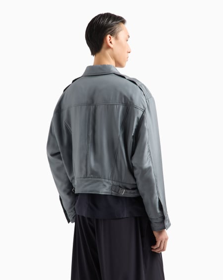 Armani Cazadora de seda habutai con aspecto lavado Rebajas top