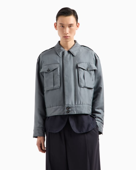 Armani Cazadora de seda habutai con aspecto lavado Rebajas top