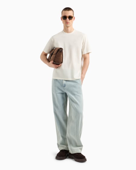 Armani Camiseta de punto con fantasía en tejido jacquard en relieve y con efecto tridimensional Oferta especial
