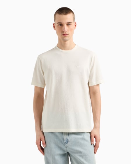 Armani Camiseta de punto con fantasía en tejido jacquard en relieve y con efecto tridimensional Oferta especial