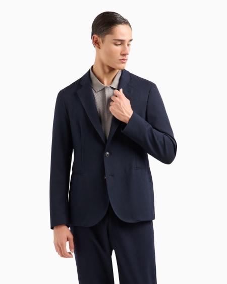 Armani Chaqueta de abotonadura sencilla de gabardina técnica elástica COMPRAR AHORA