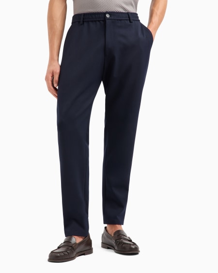 Armani Pantalones con cintura elástica de gabardina técnica elástica ÚLTIMAS EDICIONES