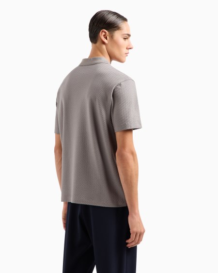 Armani Polo de punto con fantasía en tejido jacquard en relieve y con efecto tridimensional Últimos 2 días