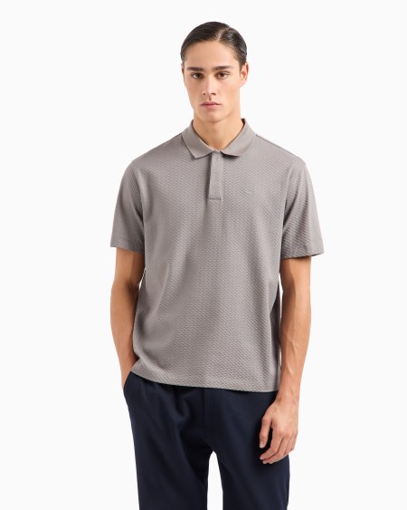 Armani Polo de punto con fantasía en tejido jacquard en relieve y con efecto tridimensional Últimos 2 días