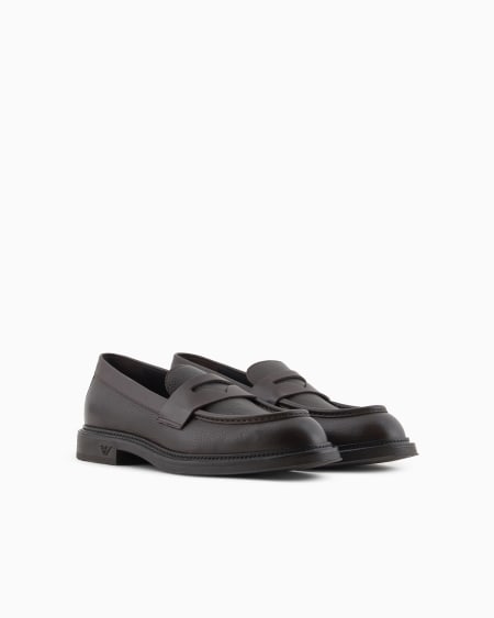 Armani Mocasines de cuero plena flor Último día