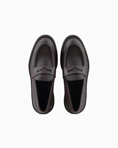 Armani Mocasines de cuero plena flor Último día